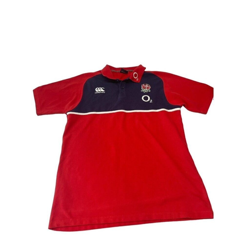 MEN'S CANTERBURY RUGBY UNION ENGLAND SHIRT Polo Rose O2 CCC Size Large Red